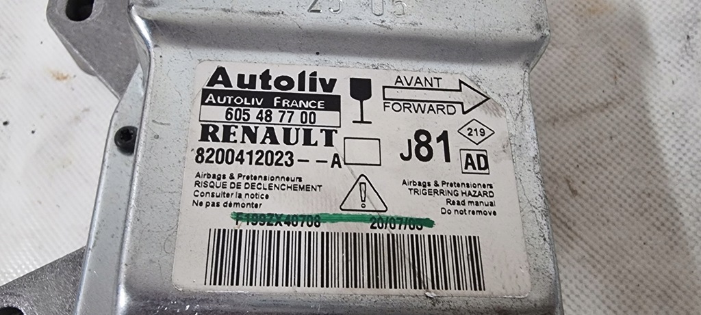 фото №2, Блок управления подушка безопасности renault espace iv 8200412023