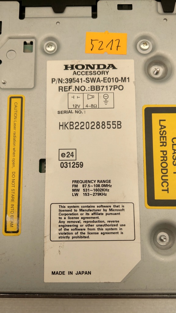 фото №7, Радіо honda bb717po navi honda cr-v iii