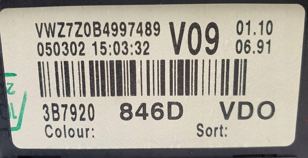 фото №7, Лічильник прилади vw passat b5 w8 3b7920846d europa