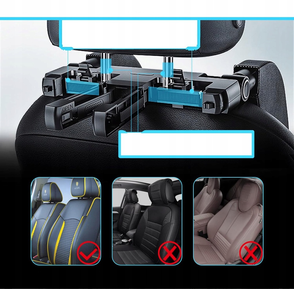 фото №10, Підголівник автомобільний, знімний підголівник автомобільний do спання, чорний