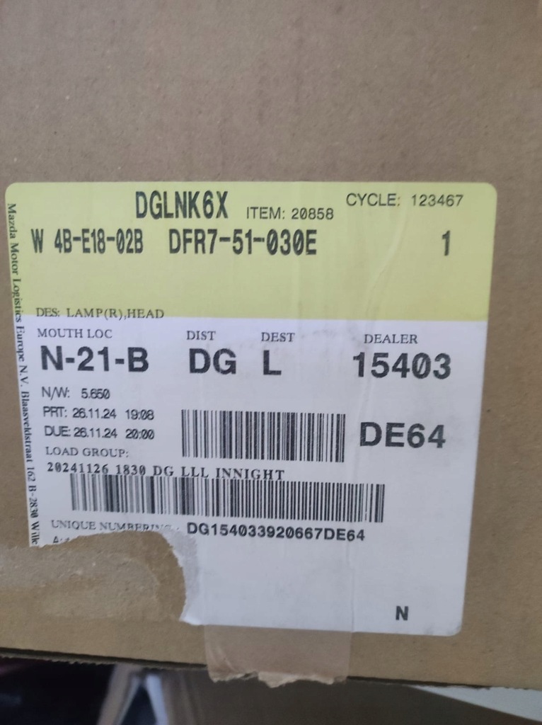 фото №16, Лампа передня перед mazda cx30 full led права pin 14