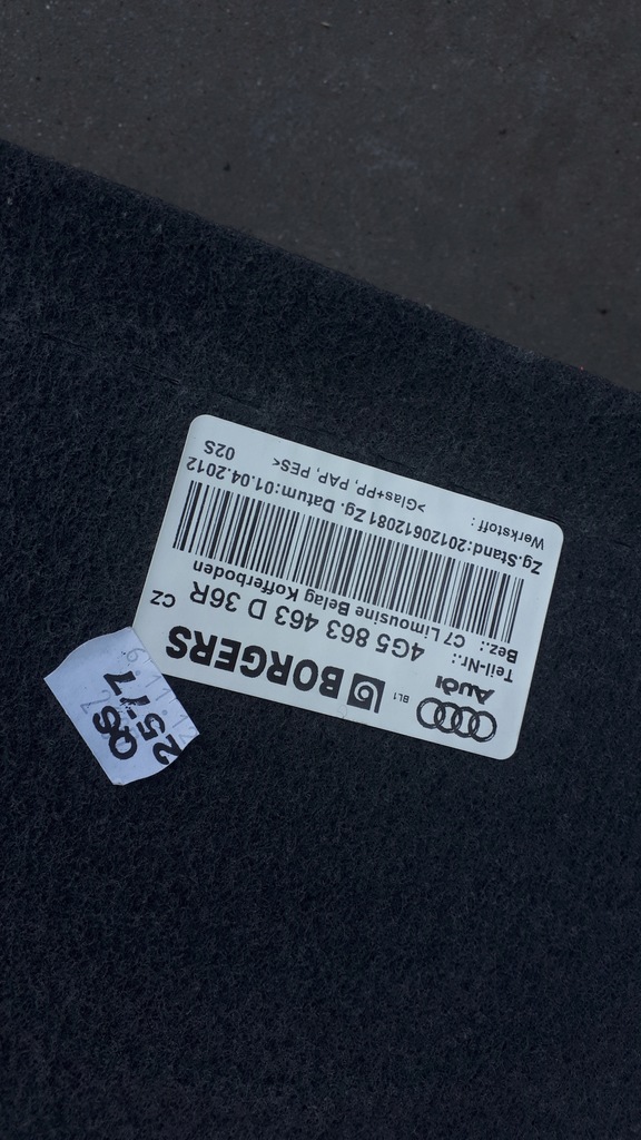 фото №12, S6 c7 a6 4g коврик багажника sedan 4g5863463d