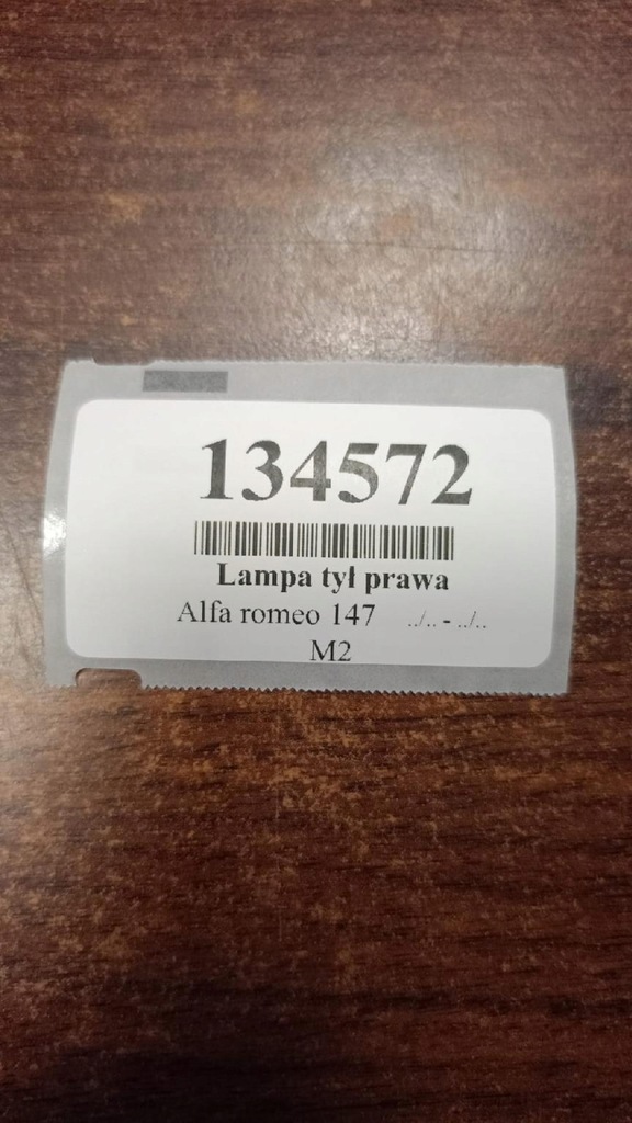 фото №12, Alfa romeo 147 lift лампа правый задняя w крышка 60693791