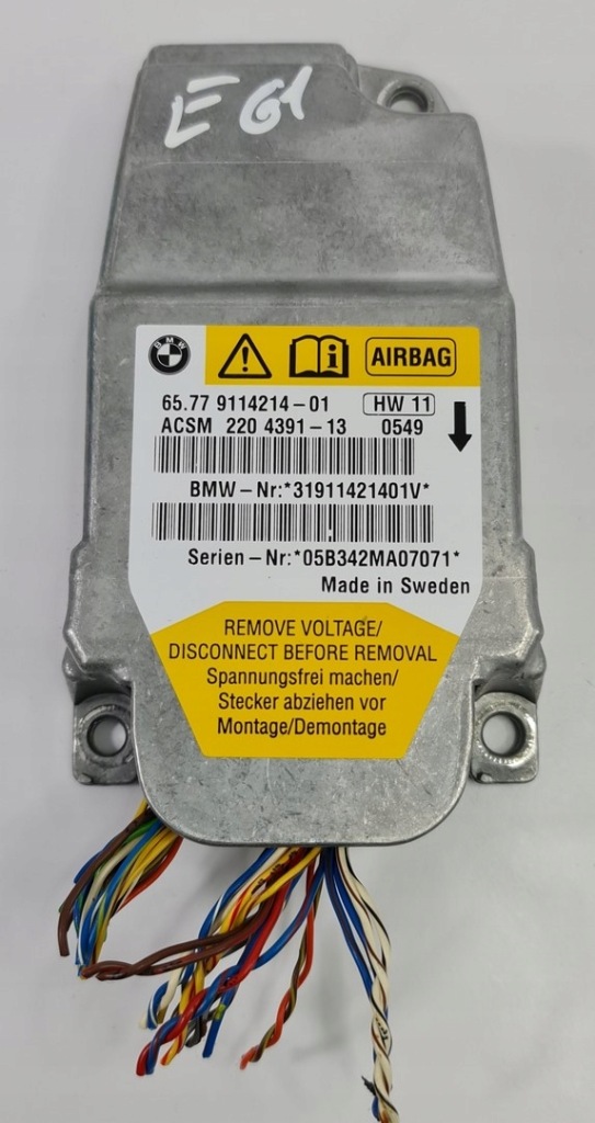 фото №1, Датчик air bag подушка безпеки bmw 5 e61 e60 9114214