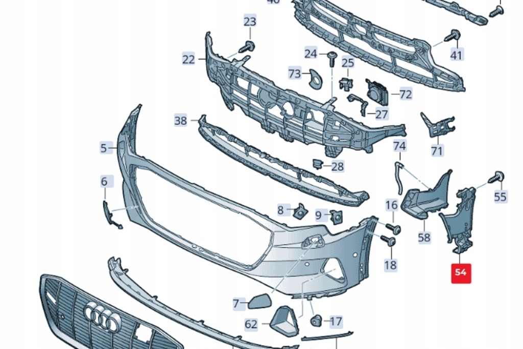 Audi e-tron sportback передний бампер правый air guide trim новый оригинальный с Разборки