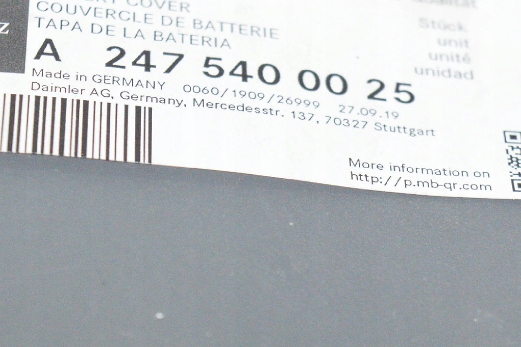 фото №8, Mercedes-benz a w177 верхній кришка акумулятор nowa оригінальна a2475400025