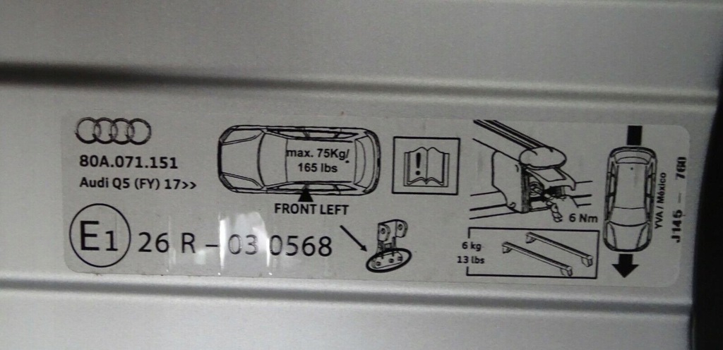 фото №10, Балка багажника na рейлинги audi q5 fy 2017 80a071151 nowe