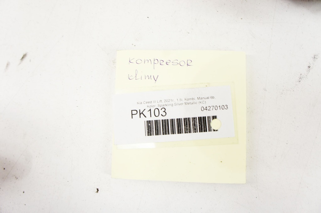 фото №5, Pk103 kia ceed iii 1.5i компрессор кондиционера 97701-j7000
