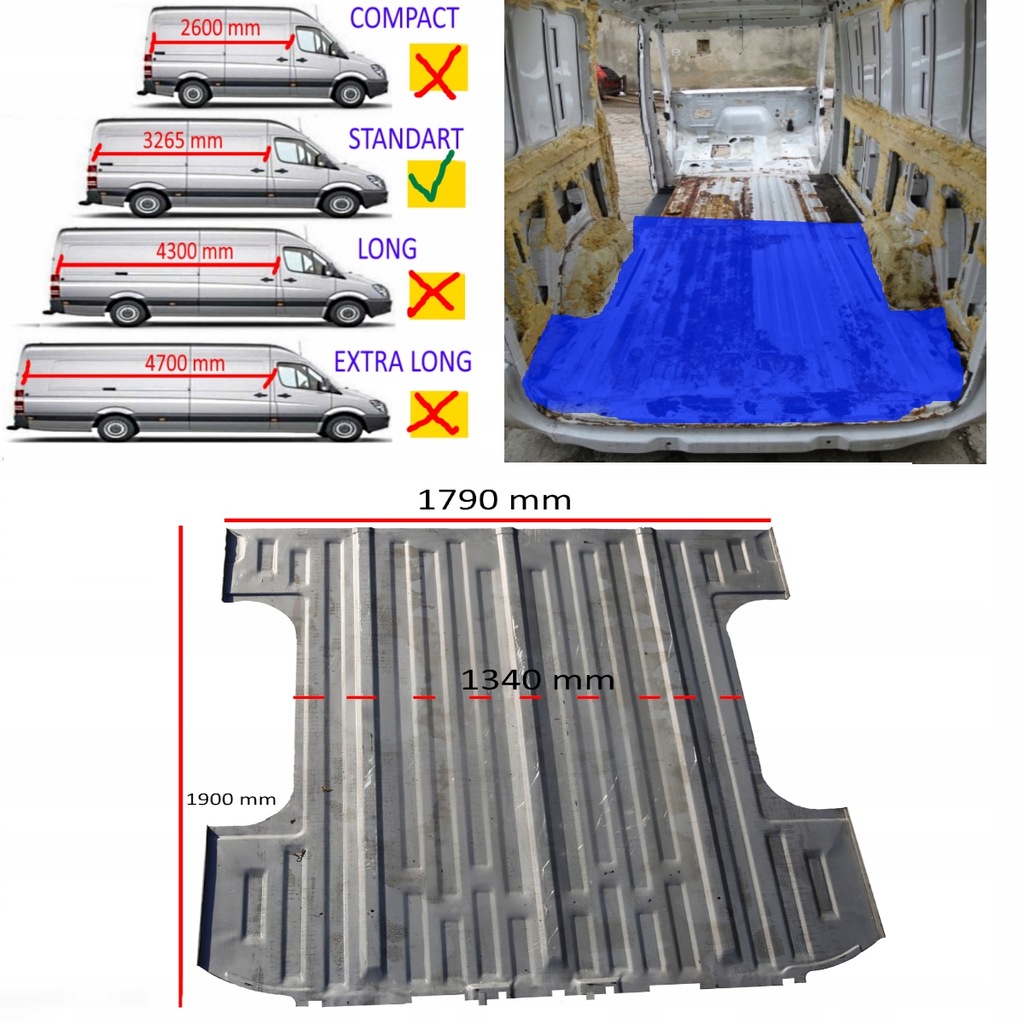 фото №1, Пол задняя mercedes sprinter 906 06- стандарт