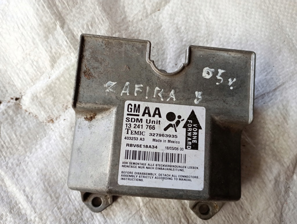фото №1, Opel zafira b модуль датчик подушка безопасности 13241766