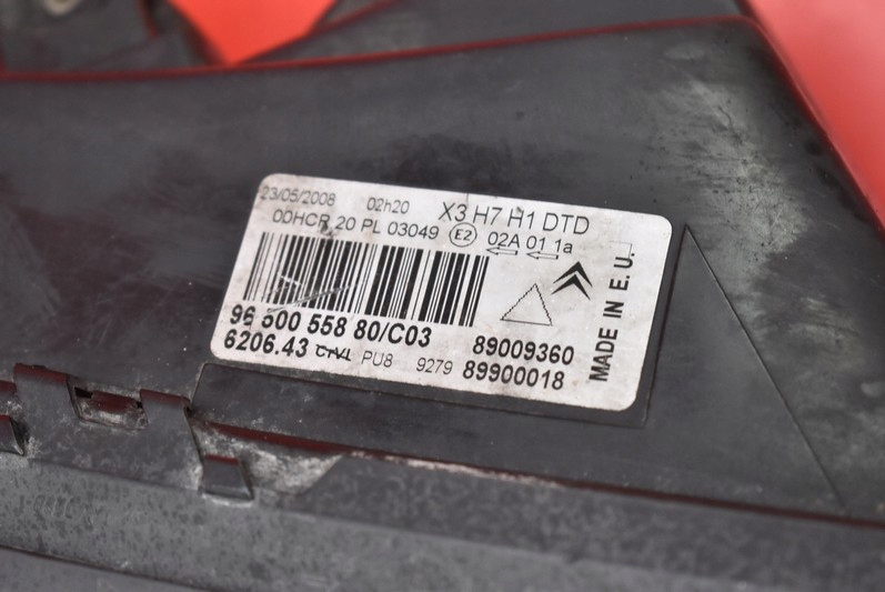 фото №6, Фара правый лампа перед eu citroen c5 1 i 03r