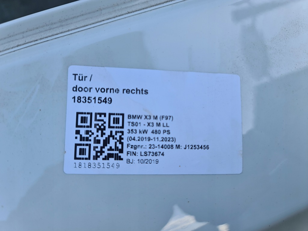 фото №9, Дверь перед передние правое bmw x3 m f97 x3 g01