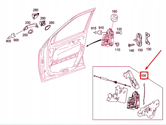 Купити Mercedes-benz ml w164 замок двері передніх лівих lhd a1647200935