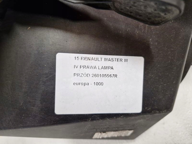 фото №7, Renault master iii iv лампа правий перед права передня фара europa