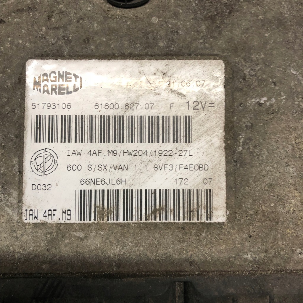 фото №5, Блок керування набір стартовий fiat seicento 1.1 51793106