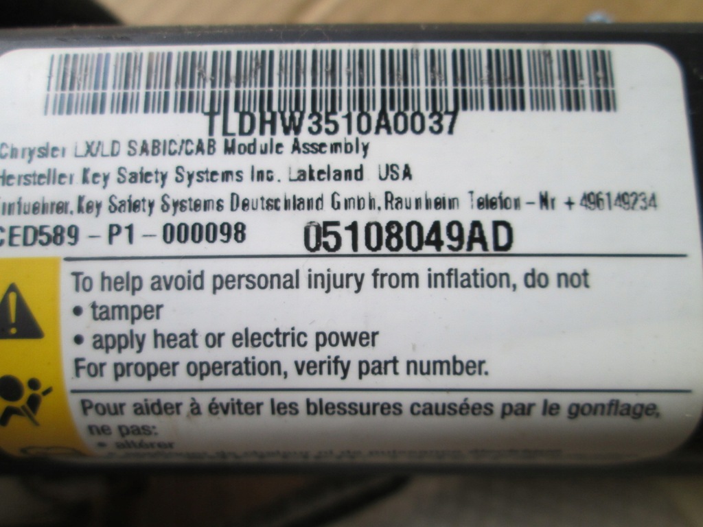 фото №12, Chrysler 300 ii шторка безпеки ліва права подушка безпеки бічна