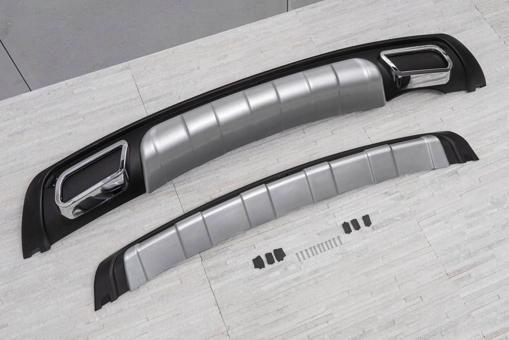 фото №10, Hyundai ix35 2010-2015 накладки бамперов с имитация выпускной black