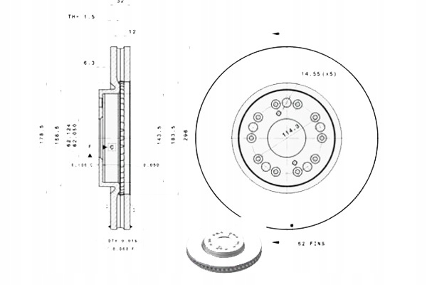 фото №1, Brembo тормозные диски тормозные 2szt lexus gs 300 jzs147_