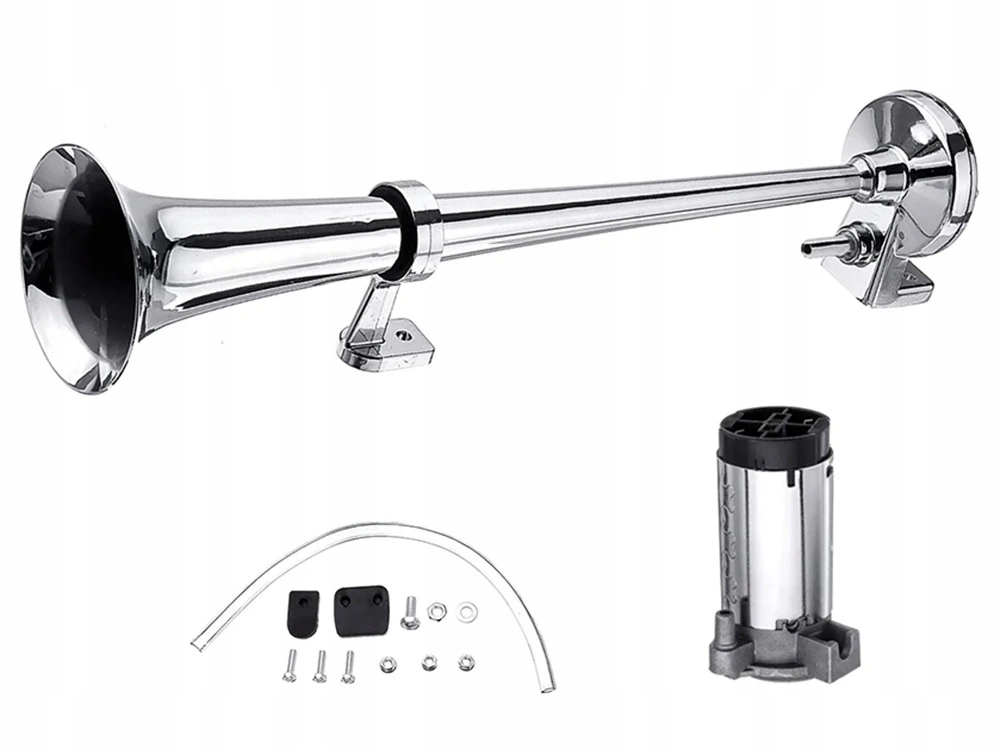 фото №10, Клаксон сигнал пневматична 150db сигнал клаксон хром компресор 12v