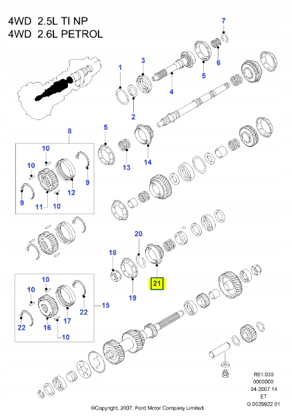 фото №7, Колесо зубчатое - вал промежуточный ford ranger 2006-2011 оригинальный номер 4386653