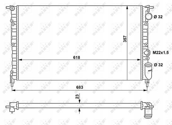 Радиатор воды nrf 507465 Цена