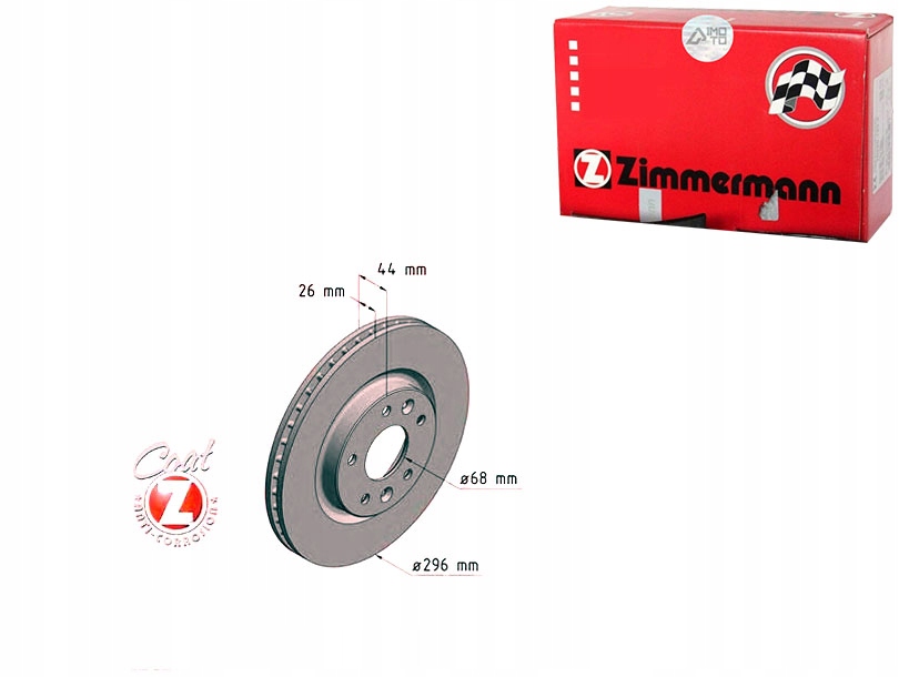 фото №1, Комплект диск тормозных [zimmermann]