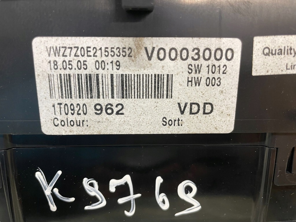 фото №16, Volkswagen touran i 2005 1600cm3 блок управления набор стартовый 06a906033et