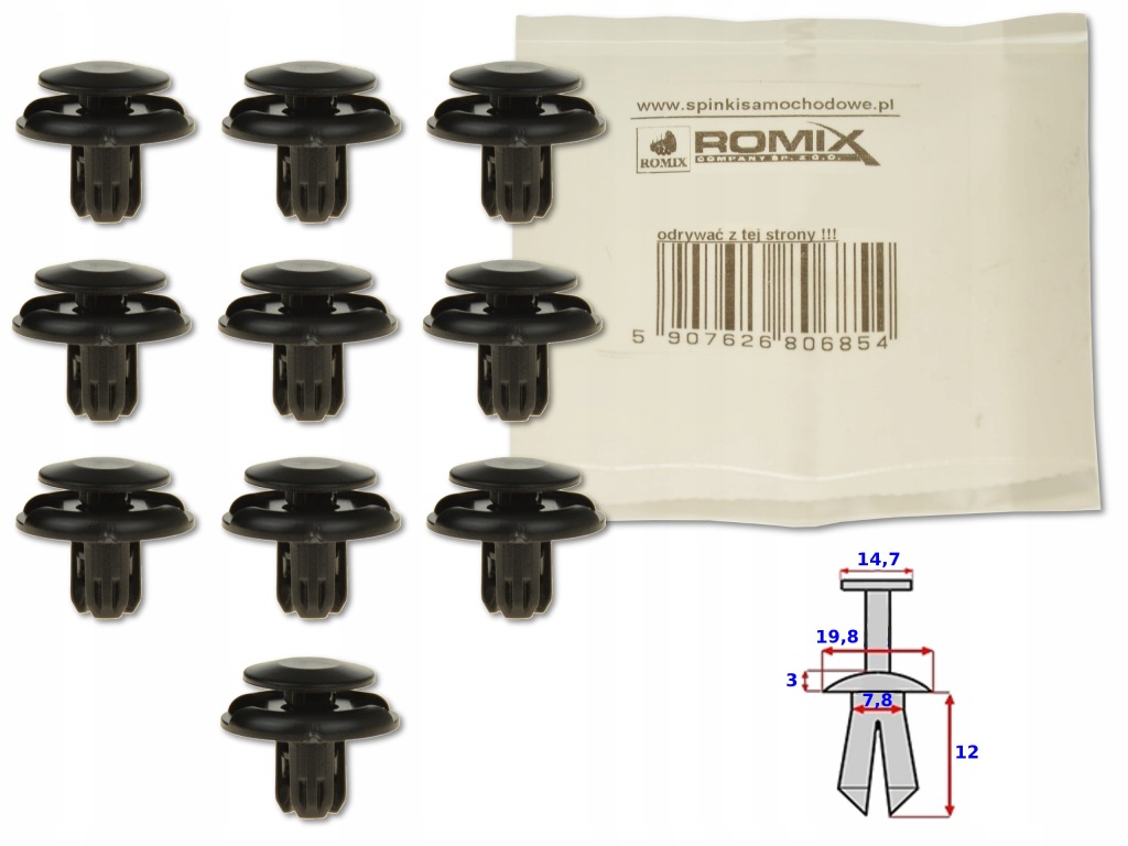 фото №1, Honda civic vii 01-05 кліпса кліпса штифт 10szt