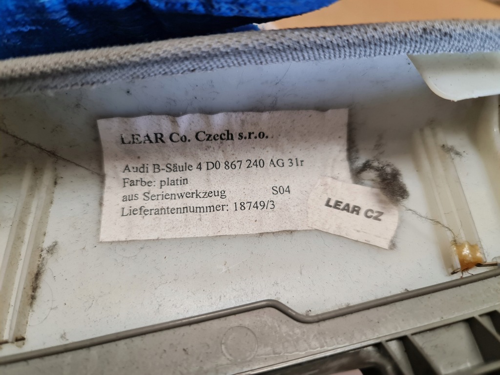 фото №10, Защита стойка b потолочный audi a8 d2 4d0867240ag