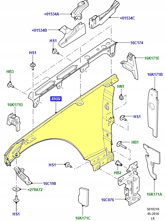 фото №1, Крила передній лівий range rover l405 lr061809