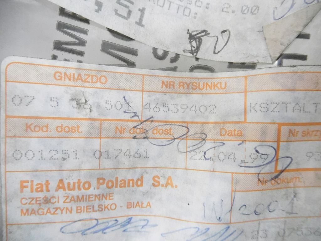 фото №7, Прокладка kształtownik резиновый левый fiat palio 46539402