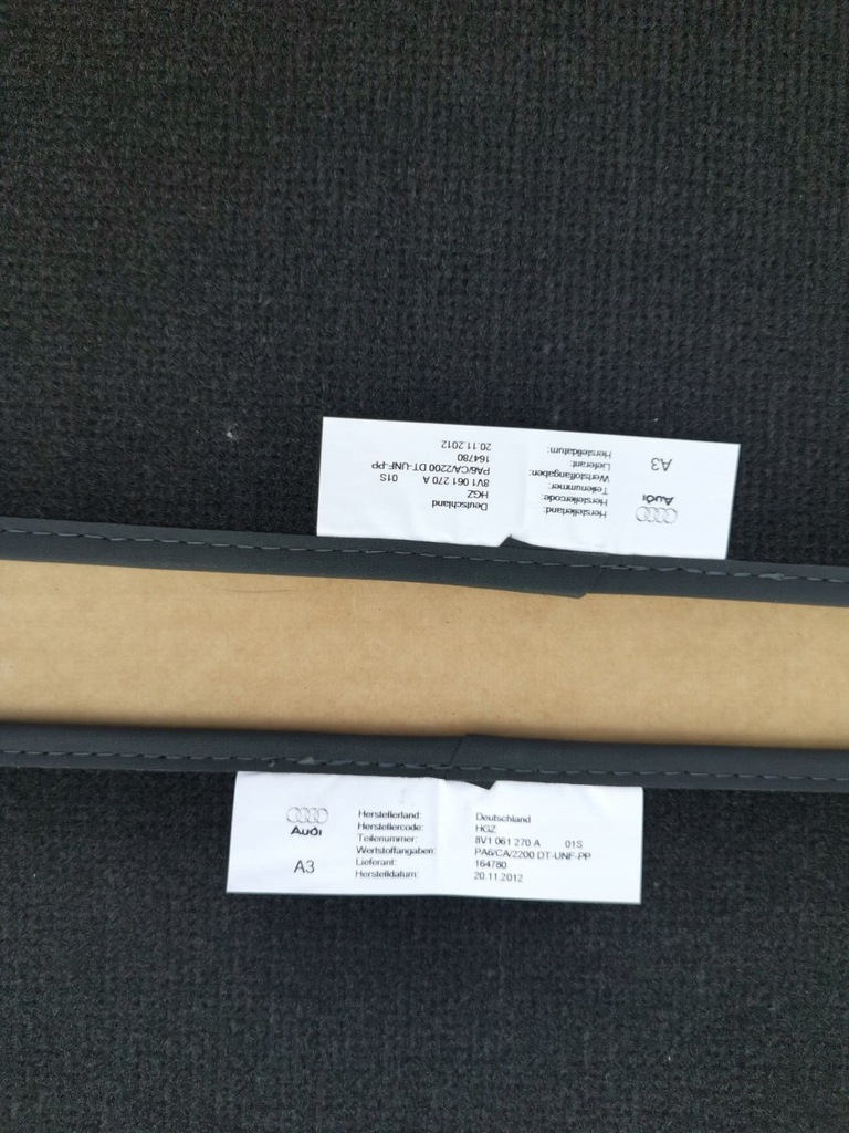 фото №9, Килимки велюрові audi a3 8v1061270a