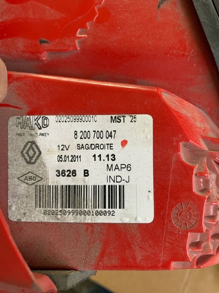 фото №2, Лампа задняя renault thalia ii