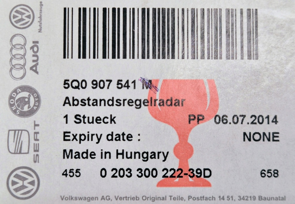 фото №8, Audi a3 s3 датчик радар acc distronic датчик оригінальний номер 5q0907541m 5q0907541n новий