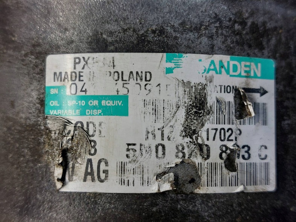 фото №7, Компрессор компрессор кондиционера volkswagen golf vi 5n0820803c