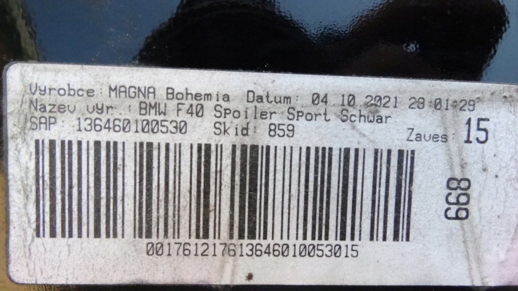 Bmw f40 1 спойлер накладка бампера перед 8075331 Недорого