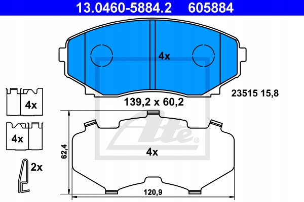 фото №2, Гальмівні колодки гальмівні do mazda mpv ii 2.0 di 2.3 2.5 v6