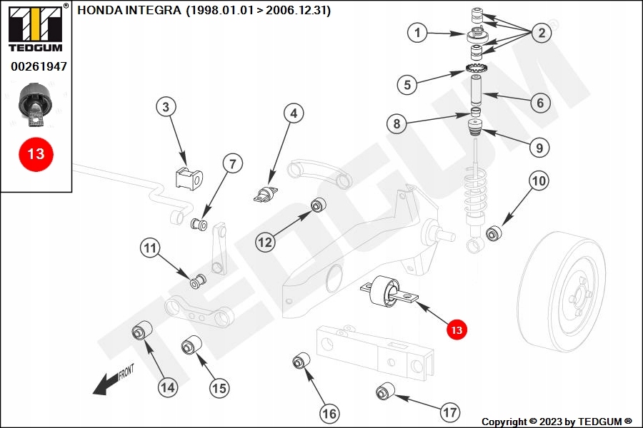 фото №15, Сайлентблок рычага tedgum 00261947 52370sh3000