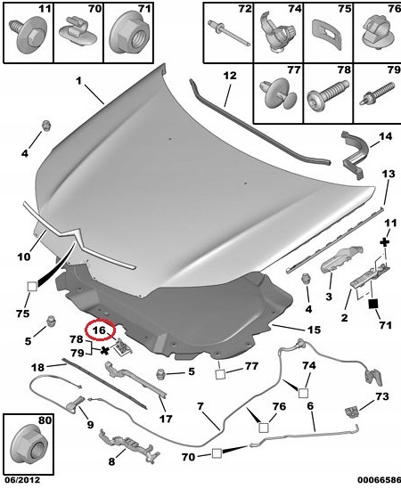 фото №8, Замок капот peugeot 407 coupe 793479 org