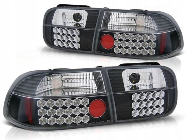 Купити Фари задні honda civic 09.91-08.95 3d чорний  led