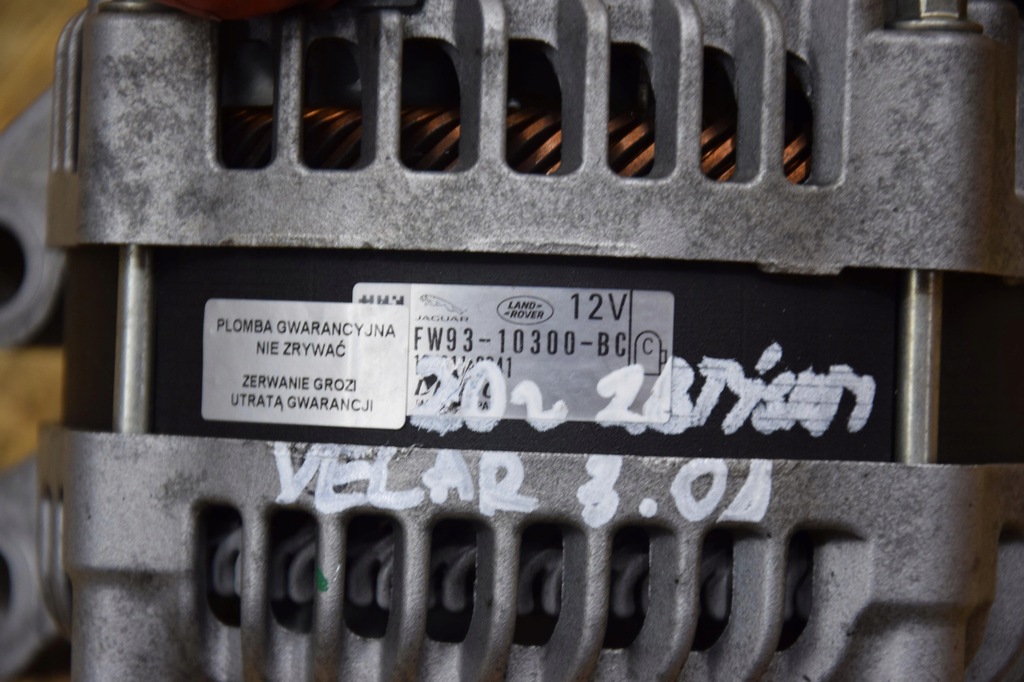 фото №6, Генератор land rover velar jaguar xf 3.0 d 28tyśkm 20r идеальное состояние fw93-10300-bc