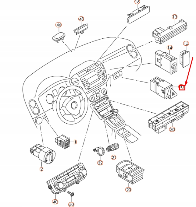 фото №10, Vw tiguan 5n mk1 hazard предупреждение push button 5n0953509a1qb
