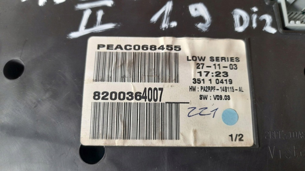 фото №4, Лічильник прилади renault megane ii 2 2004 8200364007