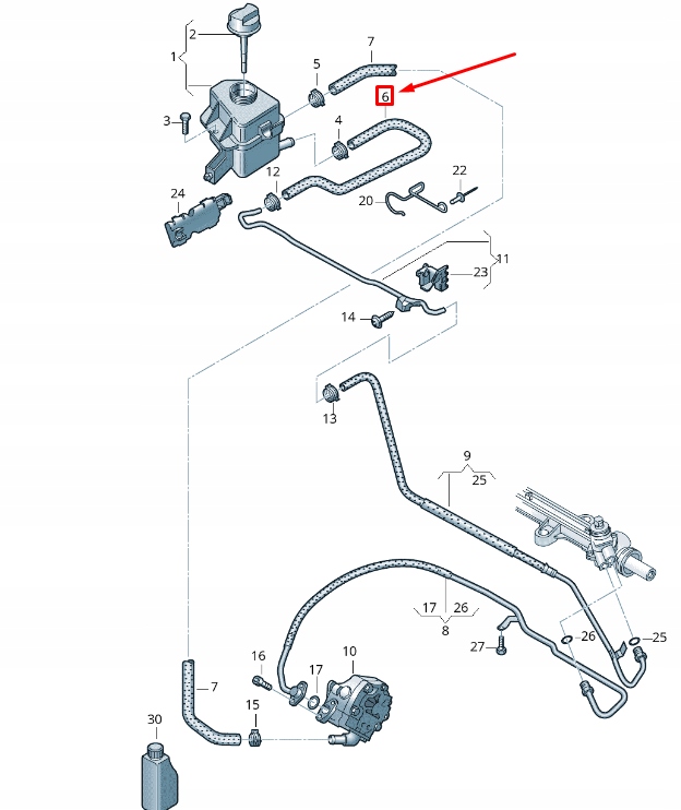 фото №1, Vw transporter vi t6 power руль шланг 7e0422895g