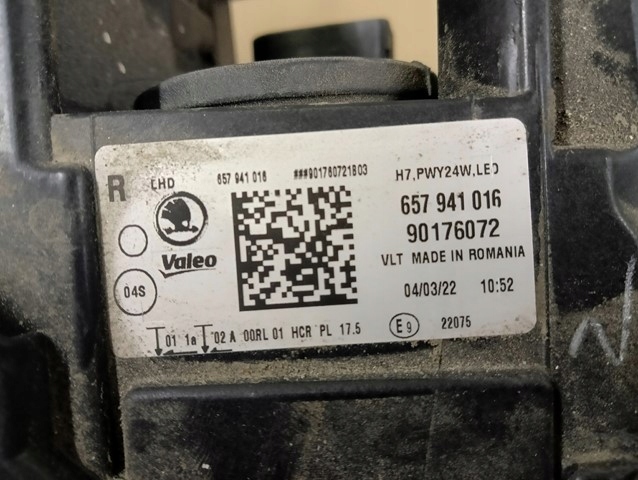 фото №5, Лампа правая правый фара skoda scala 657 led 19-