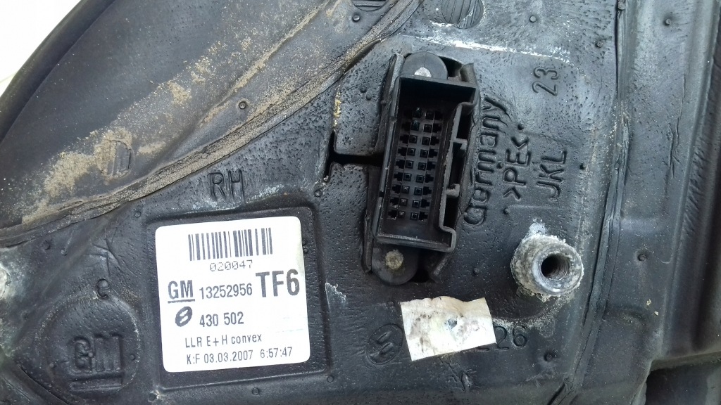 Зеркало правое электрический 5pin 13252956 opel astra h iii 3 рестайлинг  06- z20r Недорого