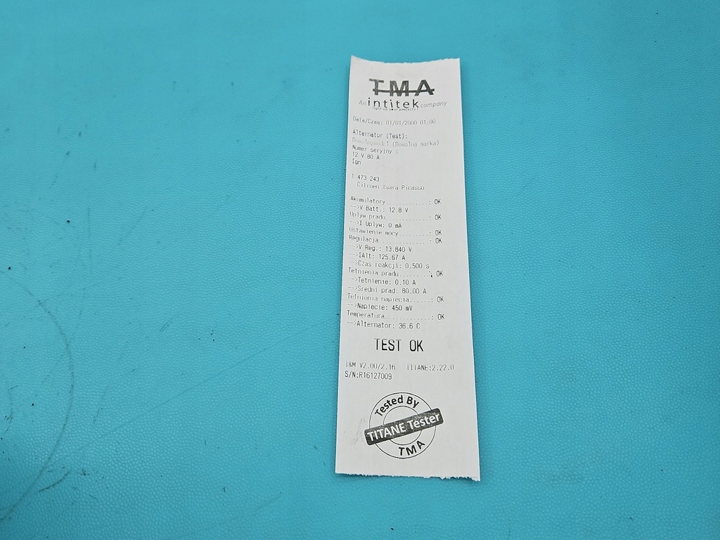 фото №7, Test генератор citroen xsara picasso 9642880080 1.8 16v