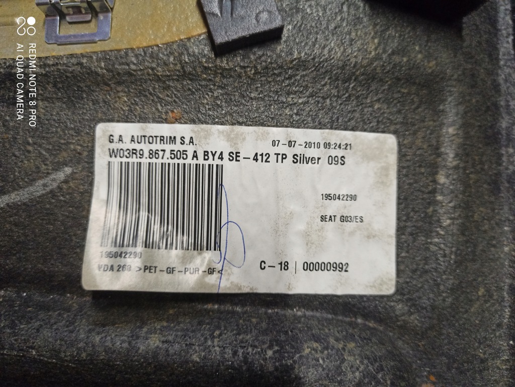 фото №10, Потолок потолок pod люк seat exeo st kombi 3r9867505a