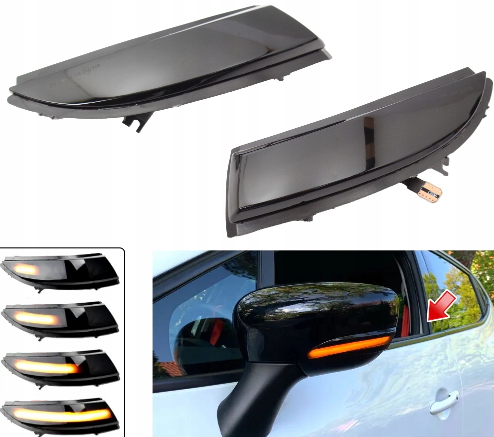 фото №1, Поворотники led dynamic black smoke чорні renault captur clio iv zoe
