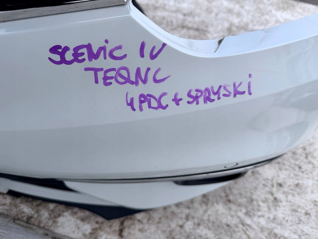 фото №13, Scenic iv бампер передній перед білий teqnc qnc 6 pdc омивачі перламутр